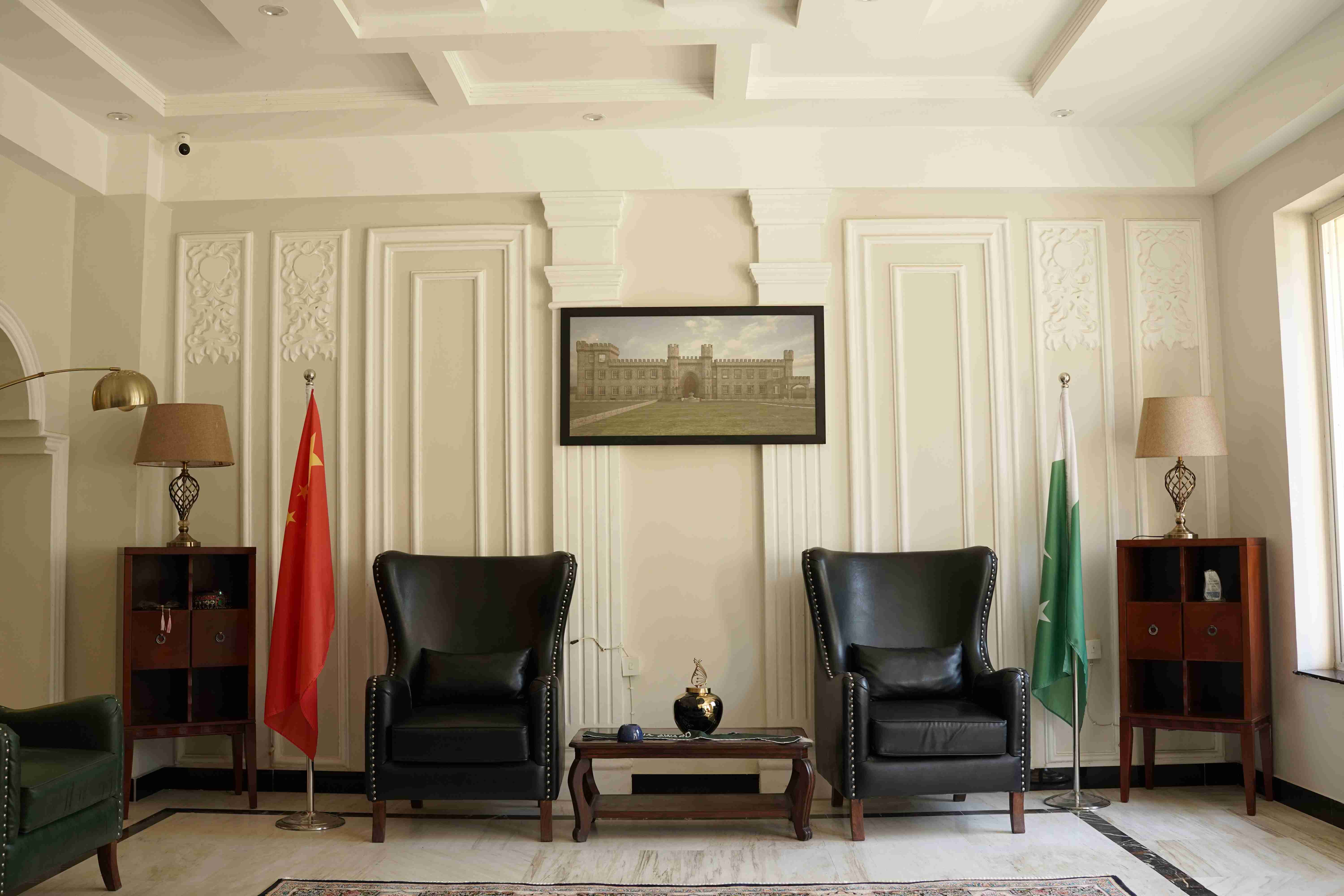Sitting room with wingback chairs
